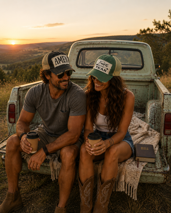 Faith and family hats by BohoGroove featuring vintage distressed snapback hats for mamas grandmas and everyday encouragement
