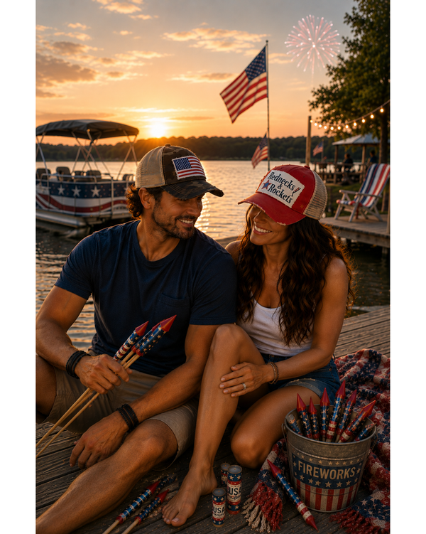 Patriotic hats by BohoGroove featuring vintage distressed snapback hats with Americana and 4th of July designs