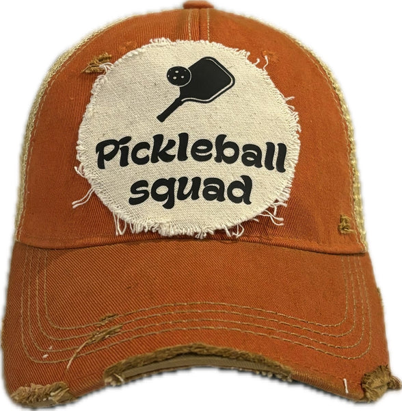 BohoGroove “Pickleball Squad” Hat – Funny Team Snapback Trucker | Vintage Distressed Pickleball Baseball Cap