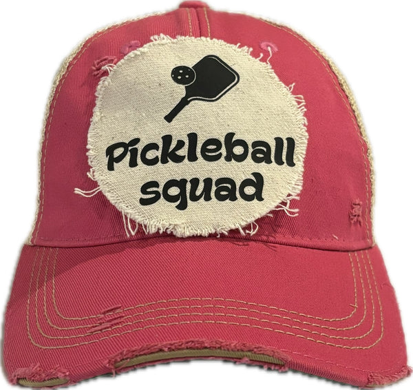 BohoGroove “Pickleball Squad” Hat – Funny Team Snapback Trucker | Vintage Distressed Pickleball Baseball Cap