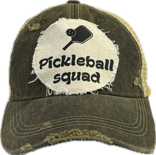 BohoGroove “Pickleball Squad” Hat – Funny Team Snapback Trucker | Vintage Distressed Pickleball Baseball Cap