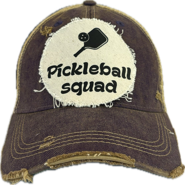 BohoGroove “Pickleball Squad” Hat – Funny Team Snapback Trucker | Vintage Distressed Pickleball Baseball Cap