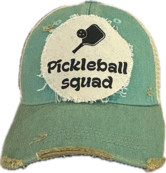 BohoGroove “Pickleball Squad” Hat – Funny Team Snapback Trucker | Vintage Distressed Pickleball Baseball Cap