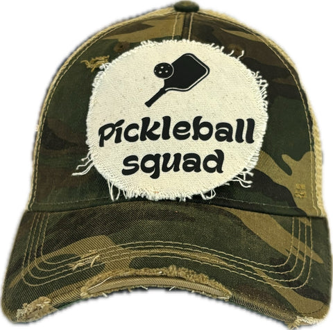 BohoGroove “Pickleball Squad” Hat – Funny Team Snapback Trucker | Vintage Distressed Pickleball Baseball Cap