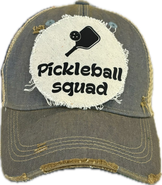 BohoGroove “Pickleball Squad” Hat – Funny Team Snapback Trucker | Vintage Distressed Pickleball Baseball Cap