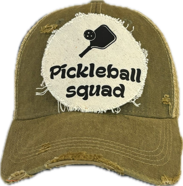BohoGroove “Pickleball Squad” Hat – Funny Team Snapback Trucker | Vintage Distressed Pickleball Baseball Cap
