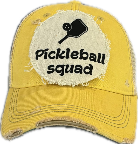 BohoGroove “Pickleball Squad” Hat – Funny Team Snapback Trucker | Vintage Distressed Pickleball Baseball Cap