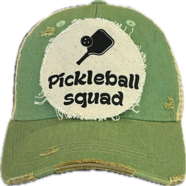 BohoGroove “Pickleball Squad” Hat – Funny Team Snapback Trucker | Vintage Distressed Pickleball Baseball Cap