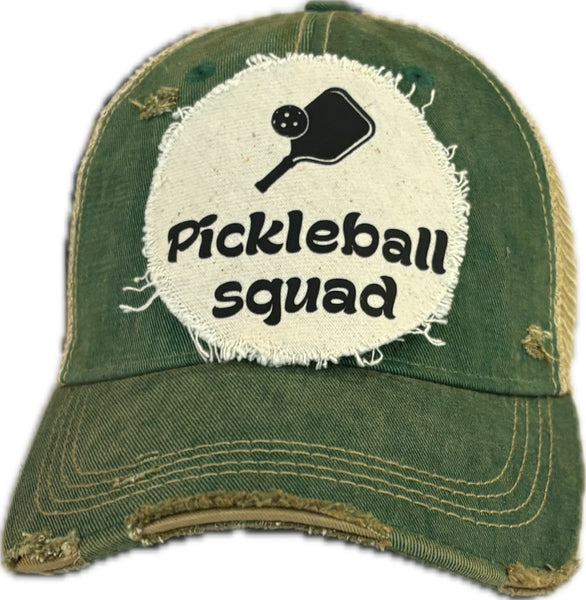 BohoGroove “Pickleball Squad” Hat – Funny Team Snapback Trucker | Vintage Distressed Pickleball Baseball Cap