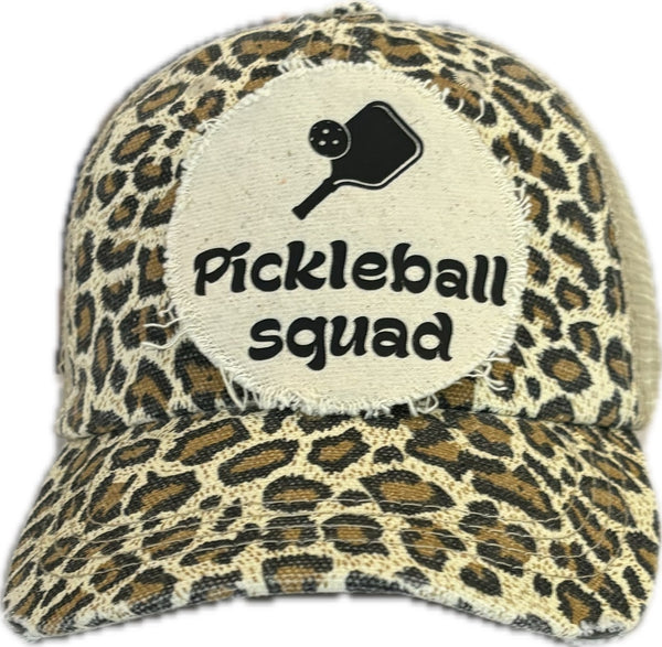BohoGroove “Pickleball Squad” Hat – Funny Team Snapback Trucker | Vintage Distressed Pickleball Baseball Cap