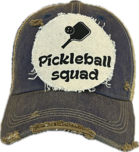 BohoGroove “Pickleball Squad” Hat – Funny Team Snapback Trucker | Vintage Distressed Pickleball Baseball Cap