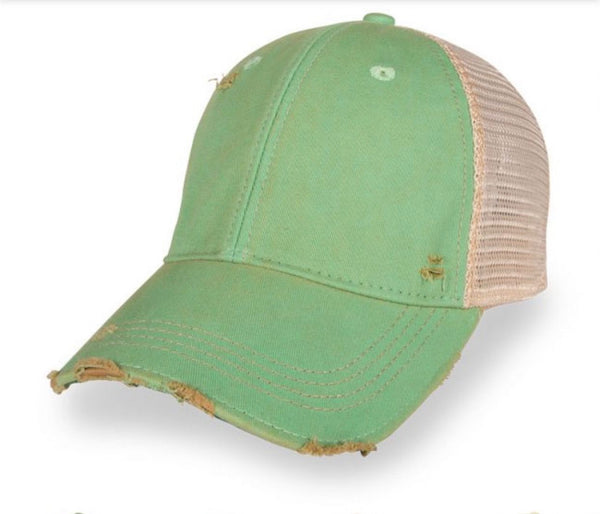 Mint vintage distressed snapback hat by BohoGroove