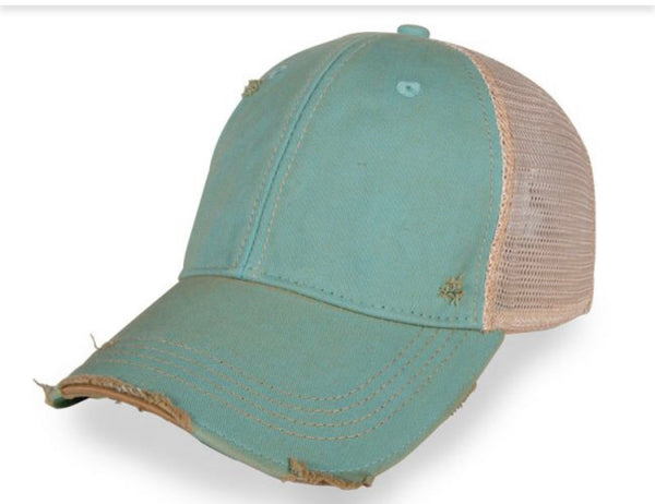 Ocean blue vintage distressed snapback hat by BohoGroove