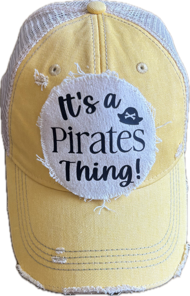 BohoGroove It’s a Pirates Thing Hat – School Spirit Snapback Trucker Hat | Vintage Distressed Mascot Baseball Cap