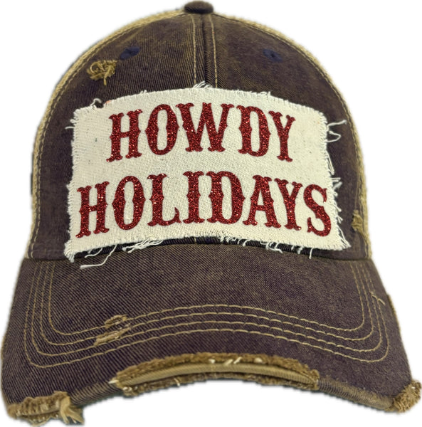 Howdy Holidays Red Sparkle Hat