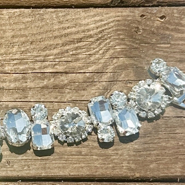 Rhinestone hat chain by BohoGroove, Ice Ice Baby, showing sparkling clear rhinestones and silver tone chain details.