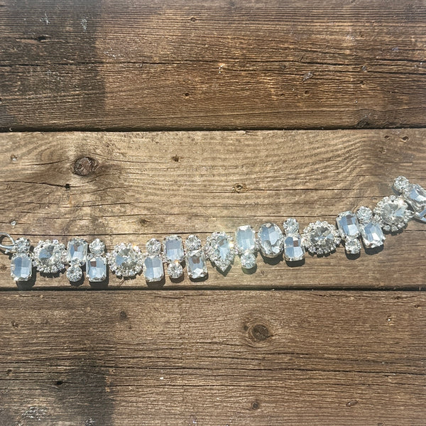 Rhinestone hat chain by BohoGroove, Ice Ice Baby, featuring sparkling clear rhinestones on a silver tone chain.
