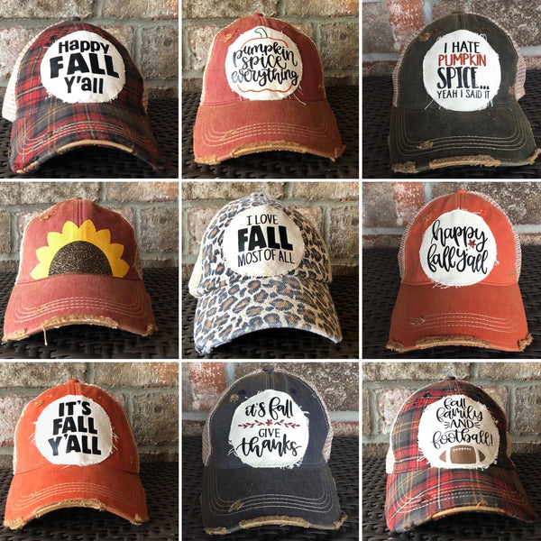 Collage of BohoGroove fall snapback hats