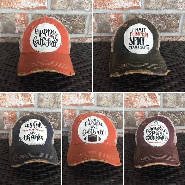 Collage of 5 BohoGroove fall snapback hats