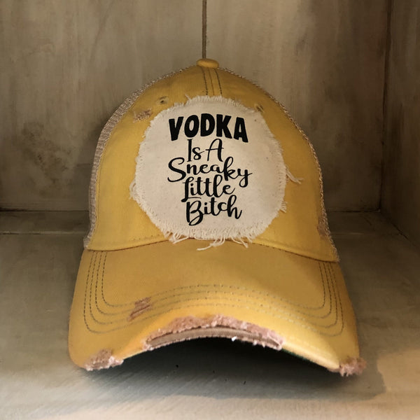 Vodka is a sneaky little bitch hat yellow