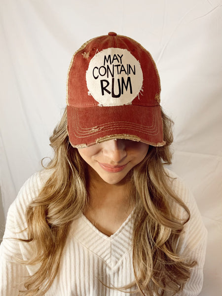 Model wearing BohoGroove May Contain Rum hat