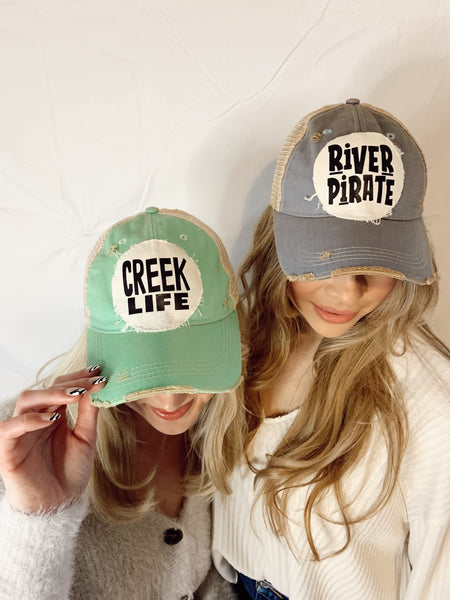 Models wearing BohoGroove River Pirate and Creek Life hats