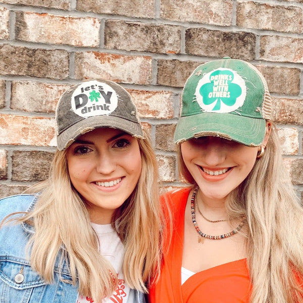 Two young ladies wearing BohoGroove St. Patricks Day Hats 