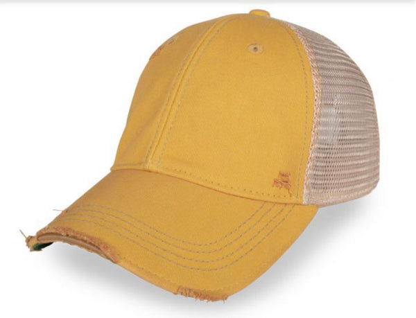 American Flag hat by BohoGroove with patriotic red white and blue patch on yellow vintage distressed snapback