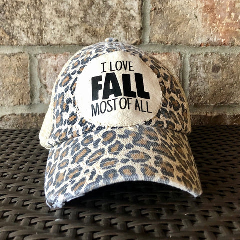 I Love Fall Most All Hat, Fall Hat