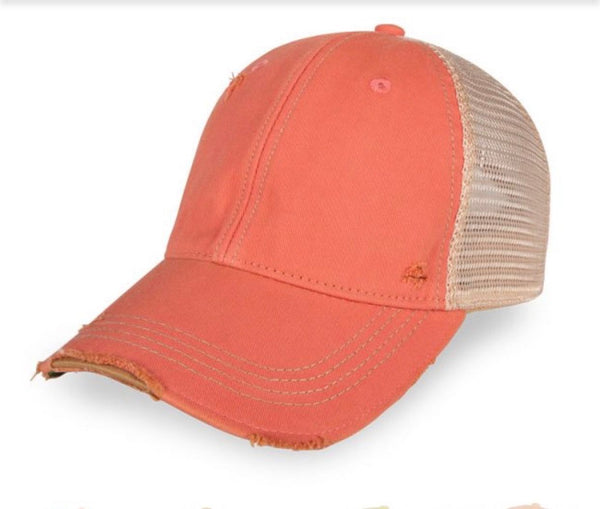 Pink melon vintage distressed snapback hat by BohoGroove